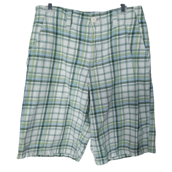 Aeropostale Green Plaid Men's Shorts Old Navy Slubbed Cotton Green Polo Shirt L - Picture 9 of 16